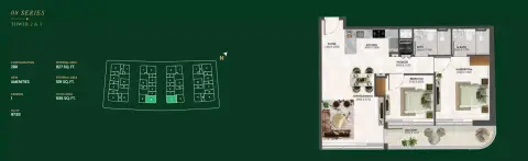 Plattegrond van 2 slaapkamers in Enchante