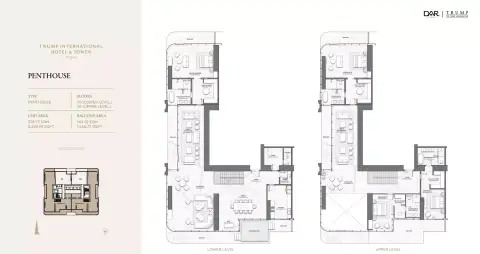 Plattegrond van 4 slaapkamers in Trump International Hotel & Tower Dubai