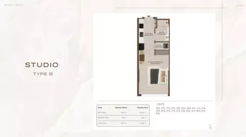 Plattegrond van Studio in At 85 Residences