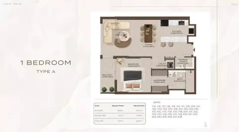 Plattegrond van 1 slaapkamer in At 85 Residences