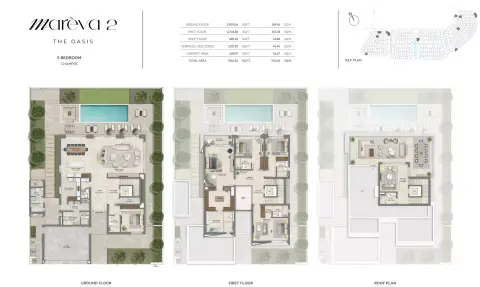 Plattegrond van 5 slaapkamers in Mareva 2 The Oasis