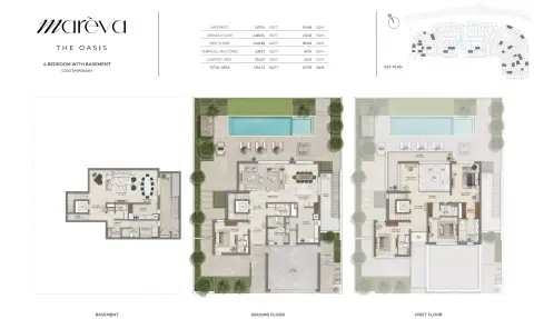 Plattegrond van 4 slaapkamers in Mareva The Oasis