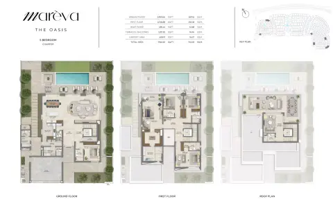 Plattegrond van 5 slaapkamers in Mareva The Oasis
