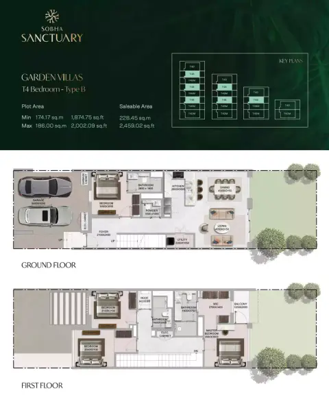 Plattegrond van 4 slaapkamers in Sobha Sanctuary