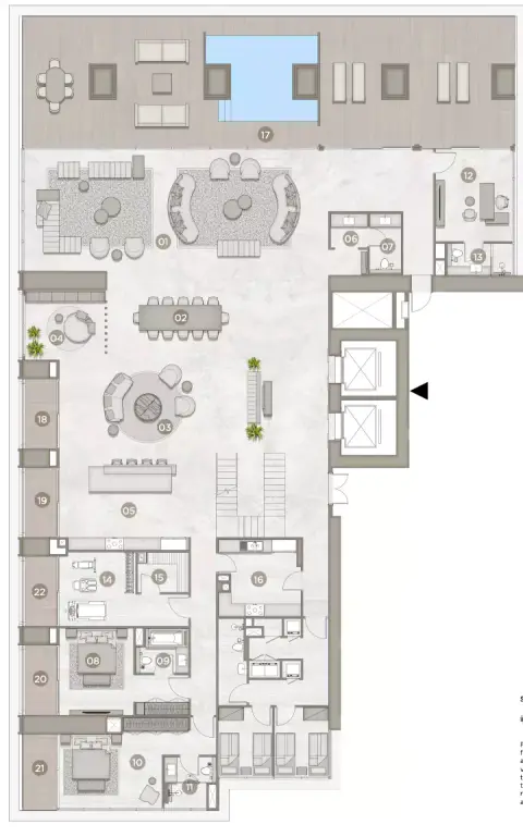 Plattegrond van 5 slaapkamers in Rixos Financial Center Road