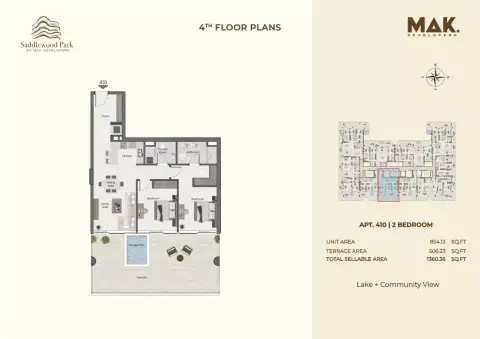 Plattegrond van 2 slaapkamers in Saddlewood Park