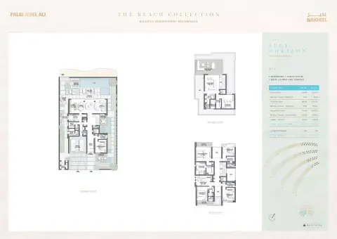 Plattegrond van 6 slaapkamers in The Beach Collection Villas By Nakheel