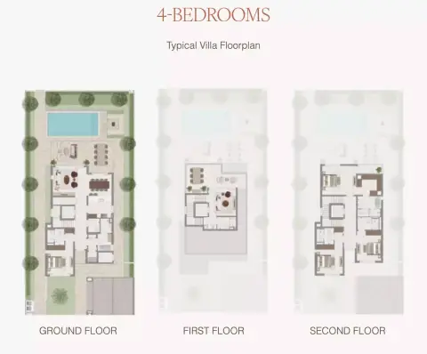Plattegrond van 4 slaapkamers in Avelia