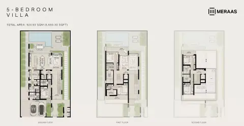 Plattegrond van 5 slaapkamers in Nad Al Sheba Gardens Phase 11