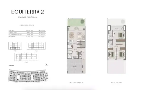 Plattegrond van 3 slaapkamers in Equiterra 2 at Grand Polo & Resort