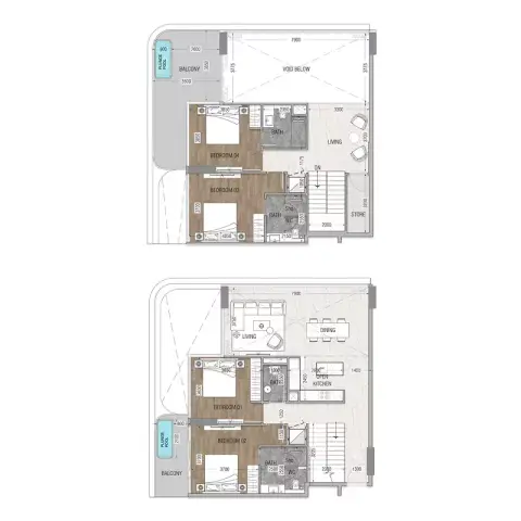 Plattegrond van 4 slaapkamers in Vue Doree