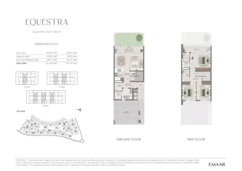 Plattegrond van 3 slaapkamers in Grand Polo Club and Resort