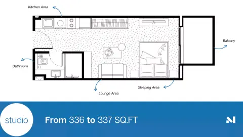 Plattegrond van Studio in Metropoint