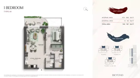 Plattegrond van 1 slaapkamer in Mural By Beyond