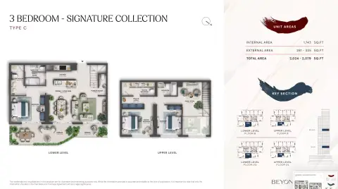 Plattegrond van 3 slaapkamers in Mural By Beyond