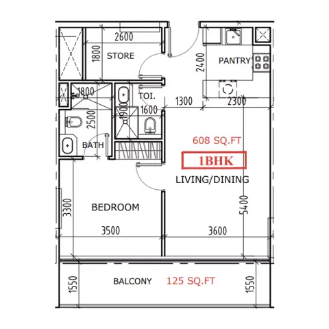 Plattegrond van 1 slaapkamer in Coventry 49