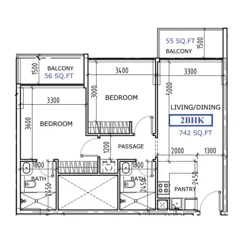 Plattegrond van 2 slaapkamers in Coventry 49