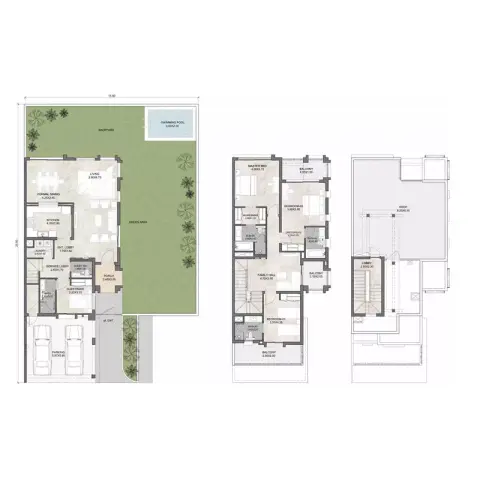 Plattegrond van 3 slaapkamers in Hayat Phase 4 By Dubai South