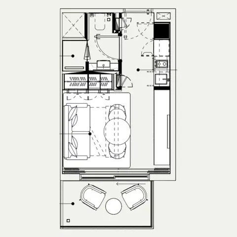 Plattegrond van Studio in Azizi Noura