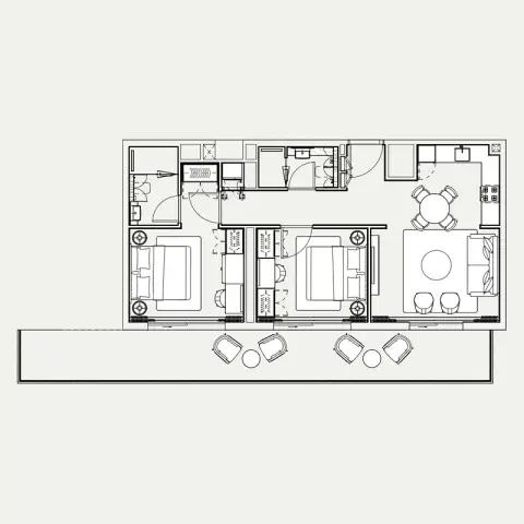 Plattegrond van 2 slaapkamers in Azizi Noura