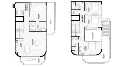 Plattegrond van 4 slaapkamers in Villa del Gavi