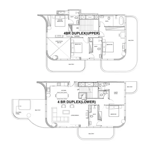 Plattegrond van 4 slaapkamers in Villa Del Brunello