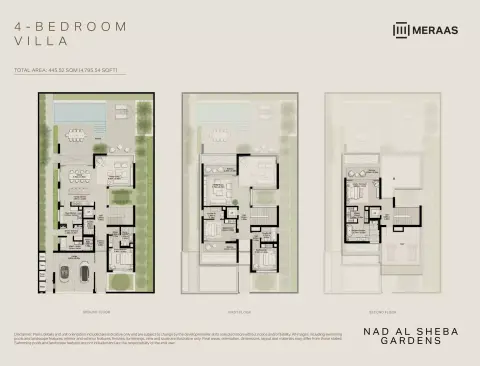 Plattegrond van 4 slaapkamers in Nad Al Sheba Gardens 10