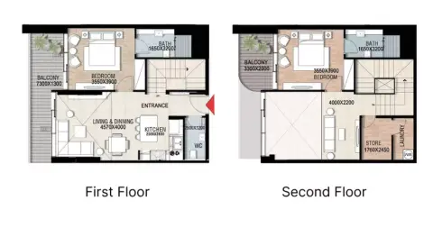 Plattegrond van 2 slaapkamers in Confident Preston