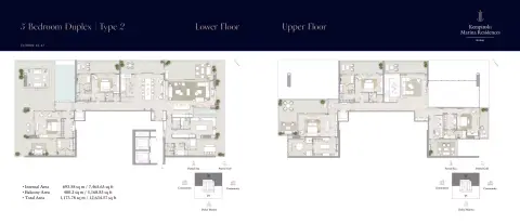 Plattegrond van 5 slaapkamers in Kempinski Marina Residences