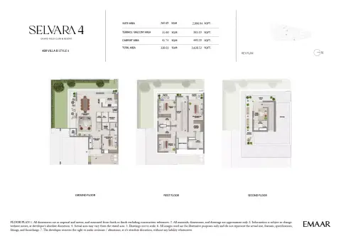 Plattegrond van 4 slaapkamers in Selvara Phase 4 by Emaar