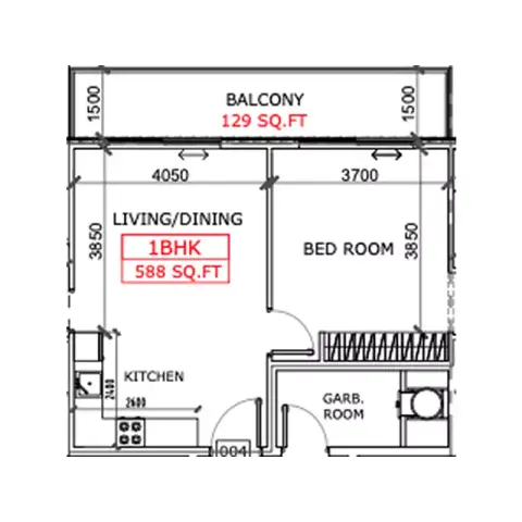 Plattegrond van 1 slaapkamer in Coventry Place