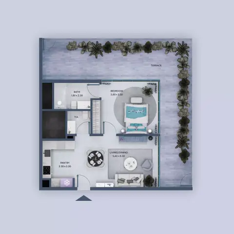 Plattegrond van 1 slaapkamer in Coventry Curves