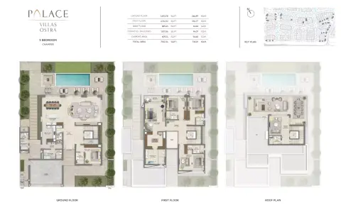 Plattegrond van 5 slaapkamers in Palace Villas Ostra