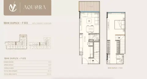 Plattegrond van 1 slaapkamer in Aquora