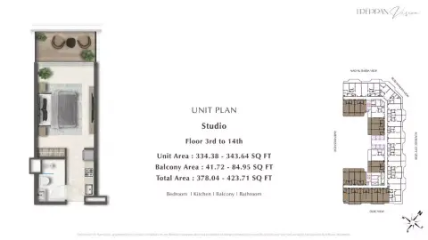Plattegrond van Studio in Treppan Vision