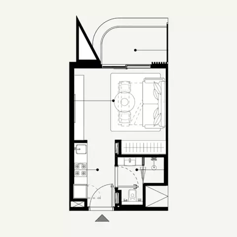 Plattegrond van Studio in Azizi Abraham