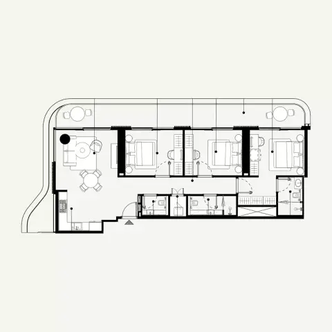 Plattegrond van 3 slaapkamers in Azizi Abraham