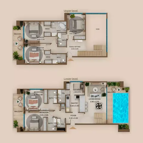 Plattegrond van 5 slaapkamers in Coventry Living