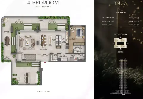 Plattegrond van 4 slaapkamers in Talea by Beyond