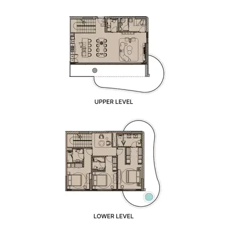 Plattegrond van 3 slaapkamers in Beach Walk Grand Phase 2 By Imtiaz