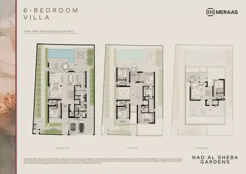 Plattegrond van 6 slaapkamers in Nad Al Sheba Gardens Phase 8