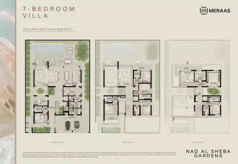 Plattegrond van 7 slaapkamers in Nad Al Sheba Gardens Phase 8