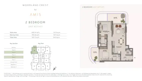 Plattegrond van 2 slaapkamers in Woodland Crest