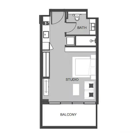 Plattegrond van Studio in The Boulevard