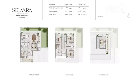 Plattegrond van 4 slaapkamers in Selvara