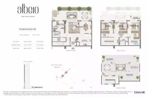 Plattegrond van 3 slaapkamers in Albero