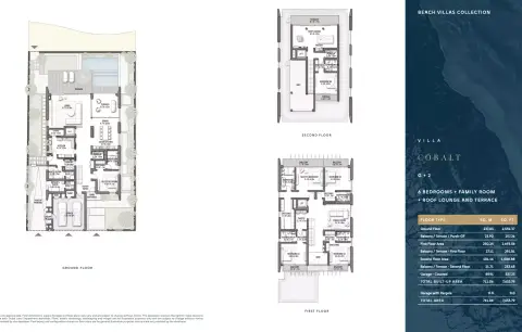 Plattegrond van 6 slaapkamers in Palm Jebel Ali Frond B