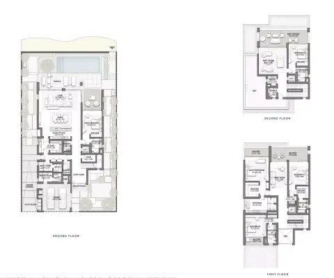Plattegrond van 5 slaapkamers in Palm Jebel Ali Frond B