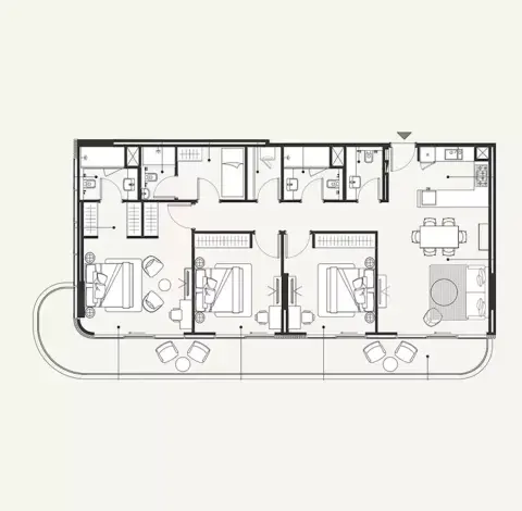 Plattegrond van 3 slaapkamers in Azizi Amir