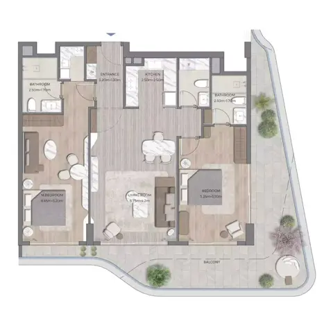 Plattegrond van 2 slaapkamers in Tomorrow 166